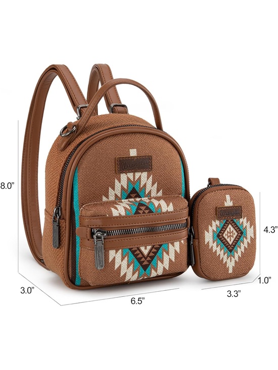 convertible backpack crossbody purse mini aztec Hooey Nomad Pink/Burgundy whipstitch detail Montana West Women Convertible Backpack